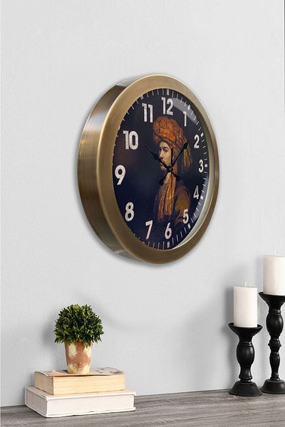 Kasva Concept 36 cm Antique Metal Ottoman Wall Clock