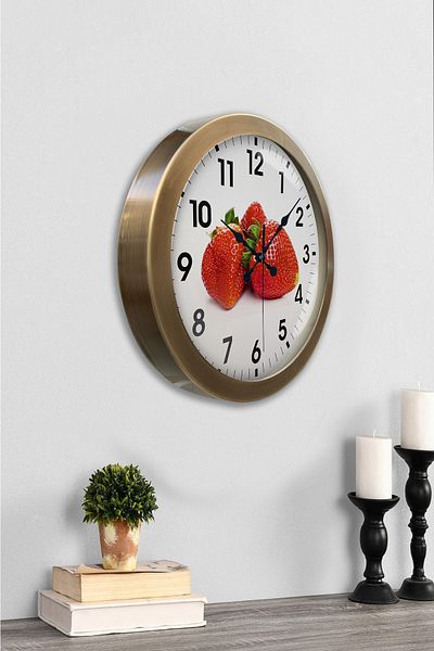 Kasva Concept 36 cm Antique Metal Strawberry Wall Clock