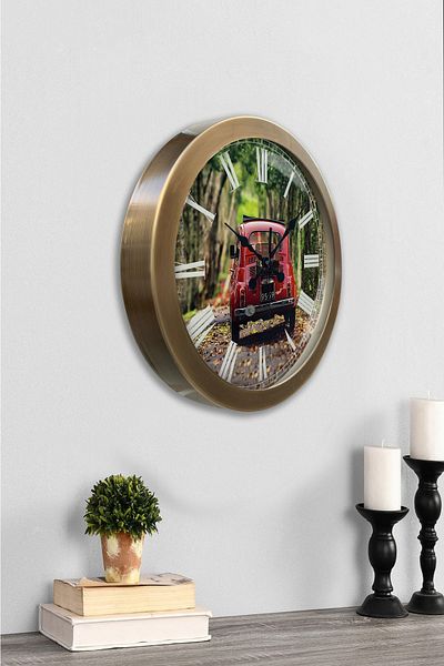 Kasva Concept Gift 36 cm Antique Metal Fiat 500 Wall Clock