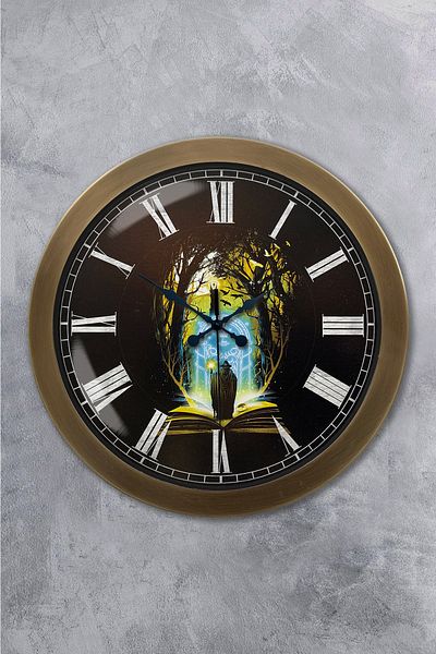 Kasva Concept 36 cm Tumbled Metal Book - Human Wall Clock