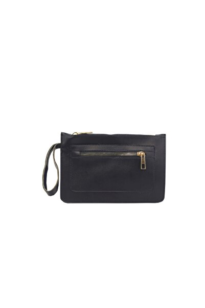 Ozka Leather Collection Kadın Lacivert Düğmeli Cüzdan Anahtarlık