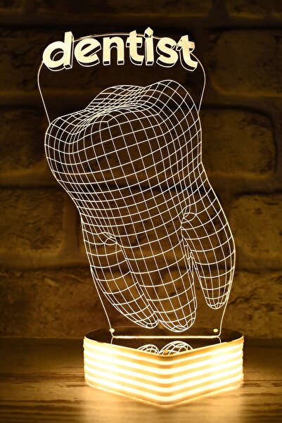 Hediye Kovanı 3D Led Lamp with Dental Image Special for Dentists