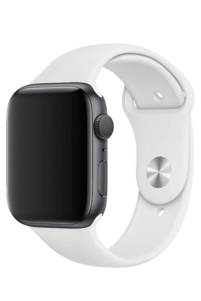 Fuchsia سوار رياضي أبيض متوافق مع ساعة Apple بمقاسات 38 - 40 مم S/M