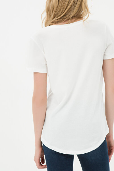 Koton Γυναικείο Off White T-Shirt 7KAL11762JK