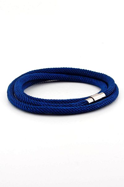 Solfera Men's Three Sira Wrap Metal Miknatis Navy Blue Bracelet Bt347