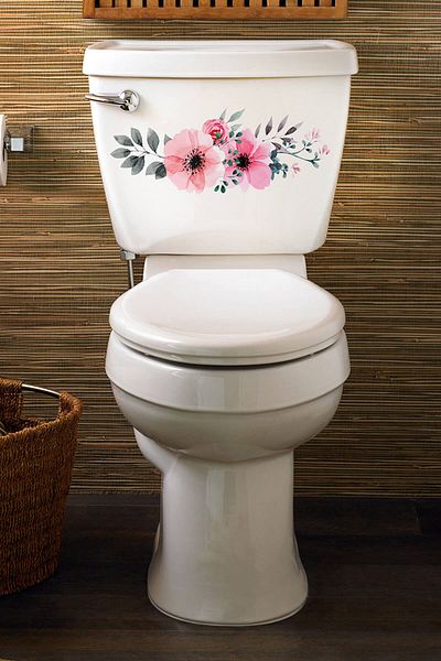 Tilki Dünyası Scaun de toaletă cu flori colorate și autocolant pentru baie