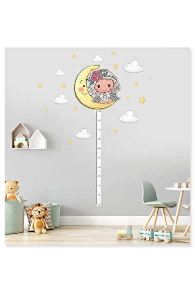 Sticker Sepetim Mali anđeo sedi na mjesecu Oblaci i zvezde Zidna nalepnica za...