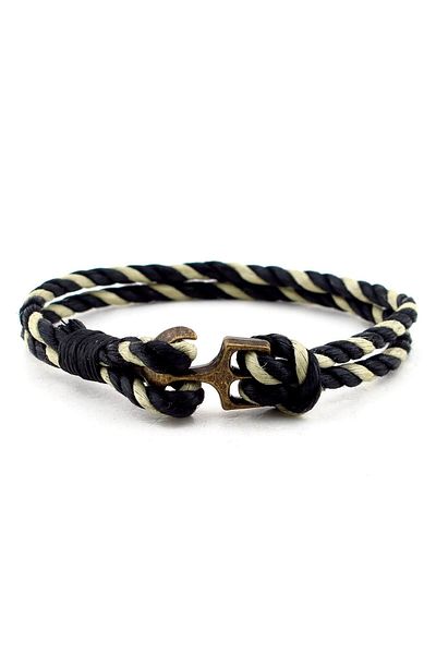 Solfera Men's Anchor Red Two Color Rope Bracelet Bt122