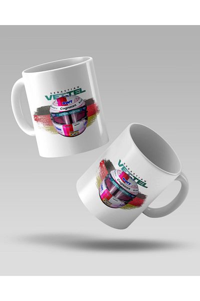 FANBOX SHOP Sebastian Vettel Helmet Formula One Themed Coffee Mug
