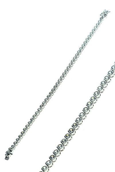 Söğütlü Silver Kadın Zirkon Taşlı Sıvama Modeli Su Yolu Bileklik SGTL8363