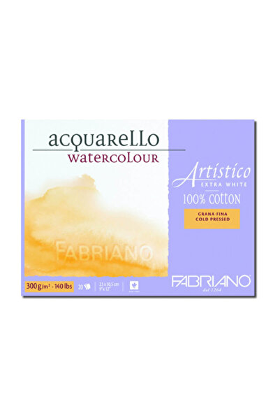 Fabriano Artistico Extra White, İnce Dokulu Sulu Boya Blok, 300gr. - GF/CP - 12,5x18cm