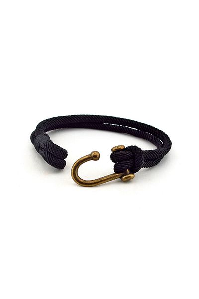 Solfera Men's Bronze Hooked Black Color Bracelet BT329