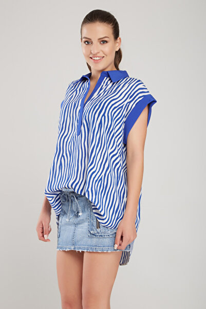 Laranor Bluză Saks și cu dungi albe pentru femei 14L1152