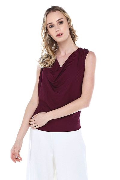 Quincey Bluză de damă decupată - prune BDM2450