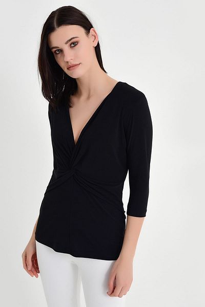 Laranor Γυναικεία Μπλούζα με Μαύρο Γιακά Twist Detail 19L6642