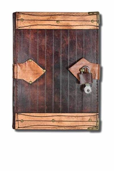 Genel Markalar El İşçiliği Krafton Deri Serisi Defter 17x23 192 Sf.Düz Kilitl...