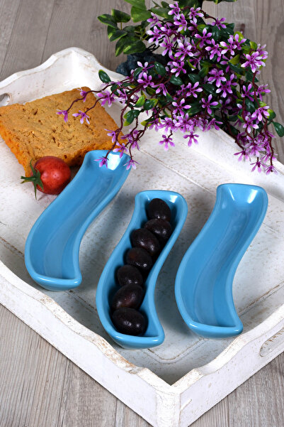 Keramika Turkuaz İvory Zeytinlik 18 Cm 3 Adet