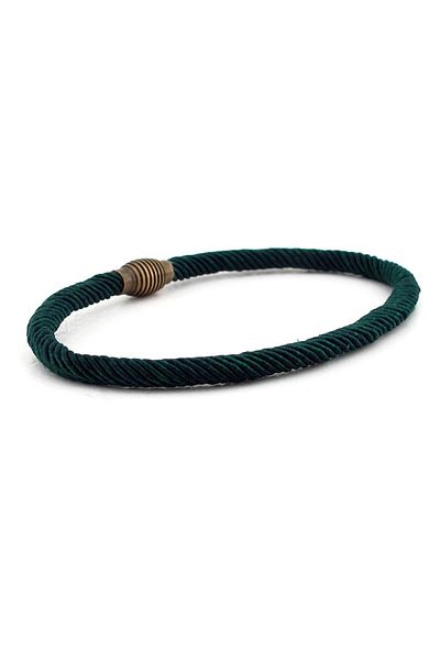 Solfera Men's Green Braided Ip Antique Metal Clip Bracelet Bt461