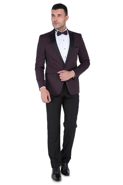 Buenza Men's Slim Fit Tuxedo Mono Suit - Double Breasted Design, Ceremony -3B6M0429D050