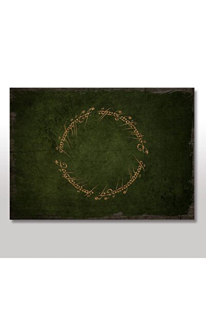 Cakatablo 35cmX50cm Ahşap Tablo Yeşil Yüzüklerin Efendisi Sembol Görseli