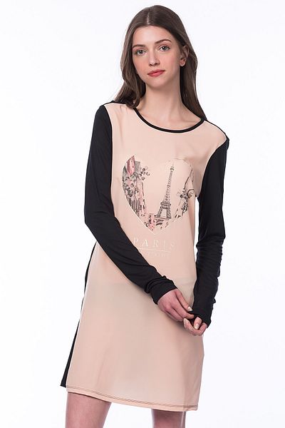 Koton Damen Tunika mit Rosenmuster 5YAL61284JK