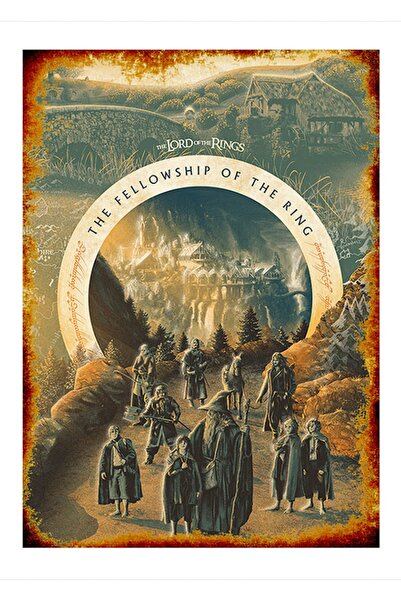 Cakatablo 25cmX35cm Ξύλινος πίνακας ρετρό Άρχοντας των Δαχτυλιδιών