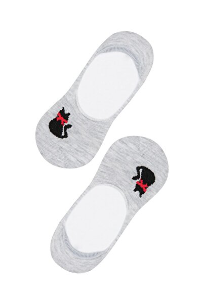 Penti Момичешки сиви балетни чорапи с котки