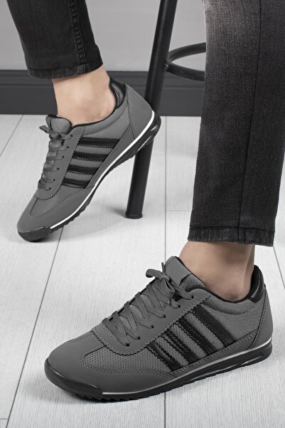 Khayt Men's Gray Halley Memory System Comfortable Sole Casual Sneakers