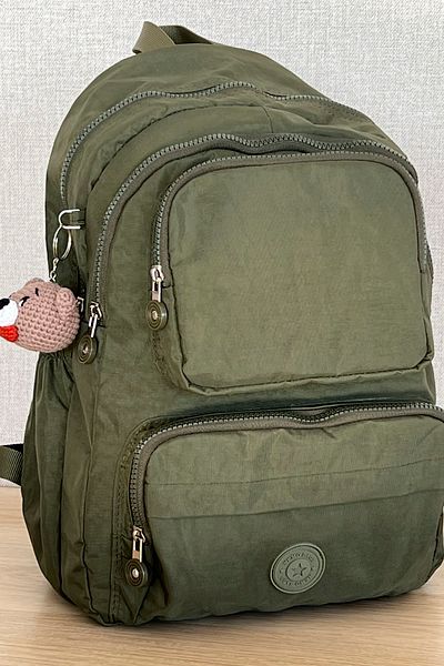 NEMO BAGS Χακί Unisex Σχολική Τσάντα - Για Laptop, Ταξίδια, Αθλητισμός, Αδιάβροχη, Μπρελόκ Amigurumi