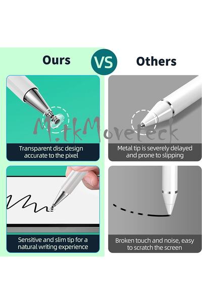 m.tk moveteck Tüm Cihazlar Ile Uyumlu Stylus Yazı Çizim Ders Kalemi Dokunmatik Rainbow Çift Renkli Çocuklar Için