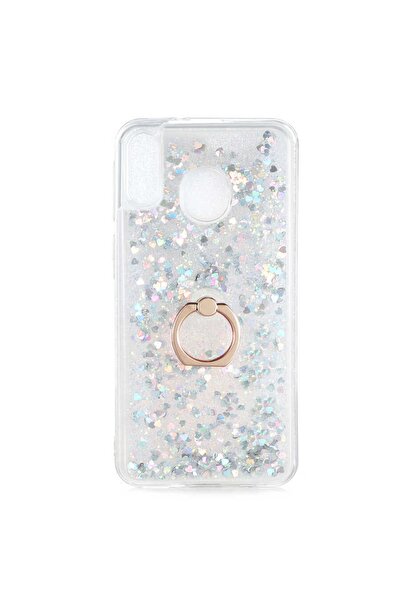 HEPTEKİLETİŞİM Samsung Galaxy M20 Kılıf Sıvılı Akışkanlı Renkli Desenli Simli...