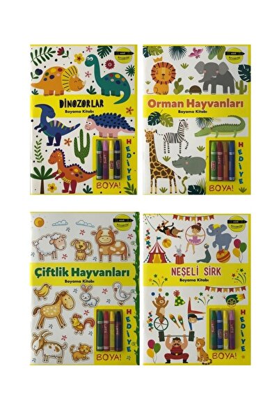 Doğan Çocuk Little Painters Coloring Books Set (4 Pieces in Each Book, Total ...