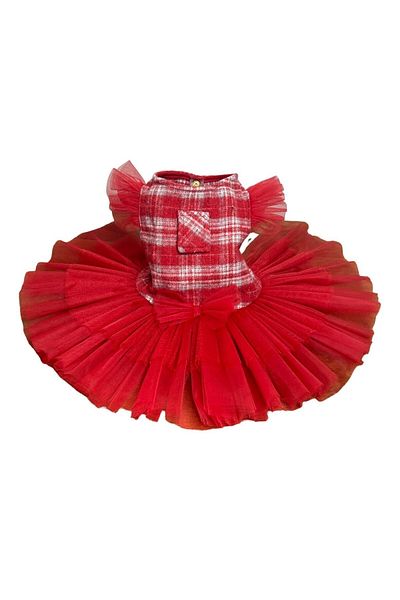 Bi Dolap Ponçik New Year Love Dress Red Cat Dog Clothes & Dress