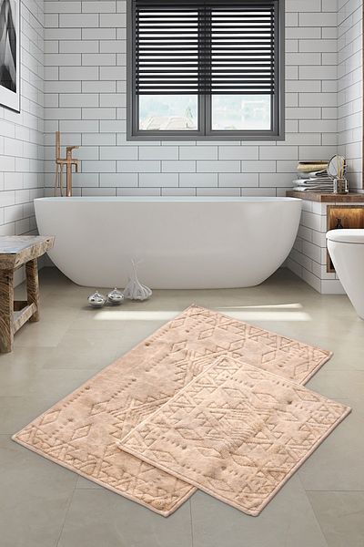 Dekoreko Σετ Τουαλέτας 2 τεμαχίων Crystal Cotton Antique ανοιχτό καφέ