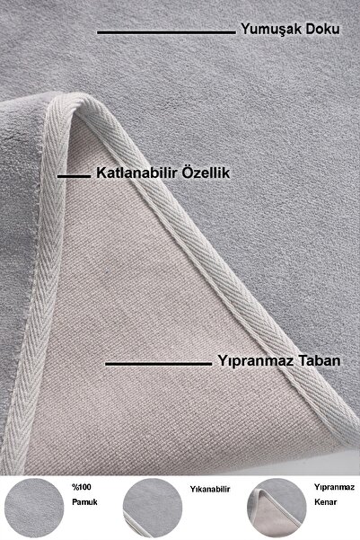 Dekoreko Cotton 2-Piece Toilet Set Bathroom Mat Gray