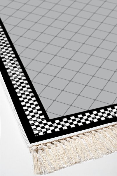 Dekoreko Non-Slip Base Djt 3-Piece Bathroom Mat Set Star Leather Mixed Oval Modern 603m Gray