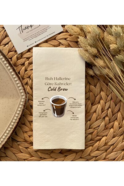 Rima Tasarım 20 منديلًا تحت عنوان الشاي والقهوة - مناديل مطبوعة لتزيين أطباقك