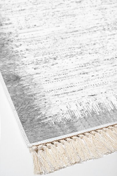 Dekoreko Gray Modern 1342 Non-Slip Base Djt 3-Piece Bath Mat Set Star Leather Round