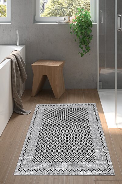Dekoreko Kaymaz Taban Djt Banyo Halısı Trend Modern M5001 Gri
