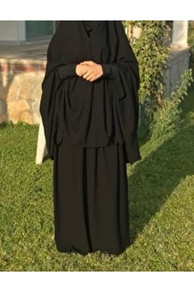 GOLD TEKSTİL Krep Kumaş Çarşaf Iğneli Bütün Gizli Peçeli Tek Parça