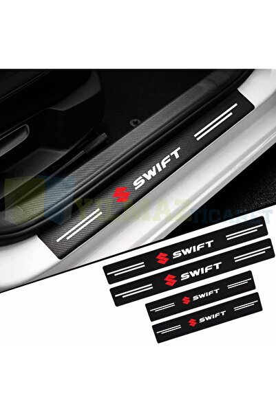yılmazetic Suzuki Swift Logo Karbon Kapı Eşiği Koruma Araba Etiket Oto Sticke...