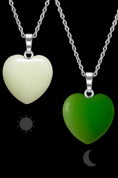 Tesbih Atölyesi Certified Heart Cut Phosphor Stone Necklace