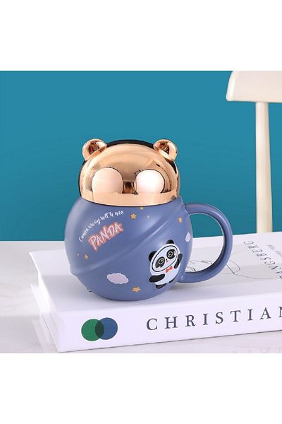 hediyeconcepti 350ml Ceramic New Creative Cute Kitty Mug Cup Set