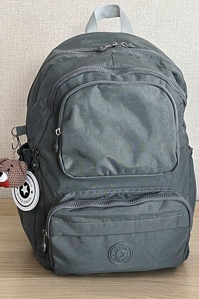 NEMO BAGS Unisex γκρι σχολική τσάντα - για φορητό υπολογιστή, ταξίδια και αθλήματα, αδιάβροχη, μπρελόκ με σχέδιο Amigurumi