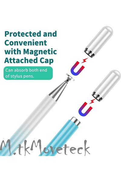 m.tk moveteck Tüm Cihazlar Ile Uyumlu Stylus Yazı Çizim Ders Kalemi Dokunmatik Rainbow Çift Renkli Çocuklar Için