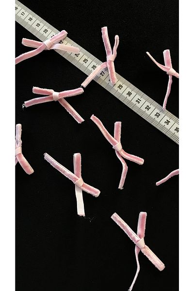 Ozpas Bow Velvet Pink 50pcs