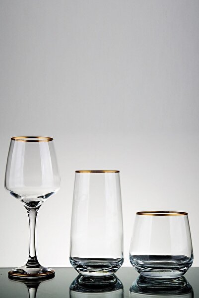 TURAB Soft Altın 18 Parça Cam Sofra Seti