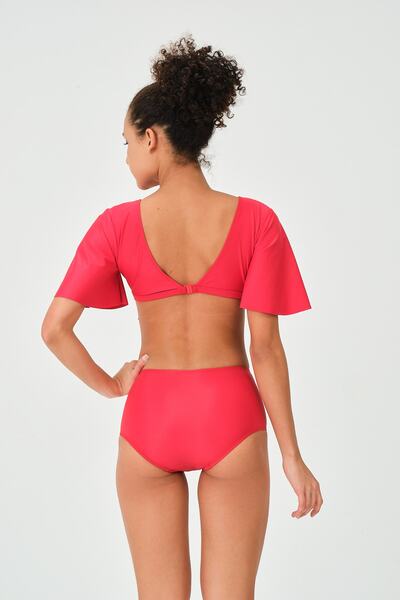 vawensea Women's High Waist Bikini Set Red (with Breast Pad)