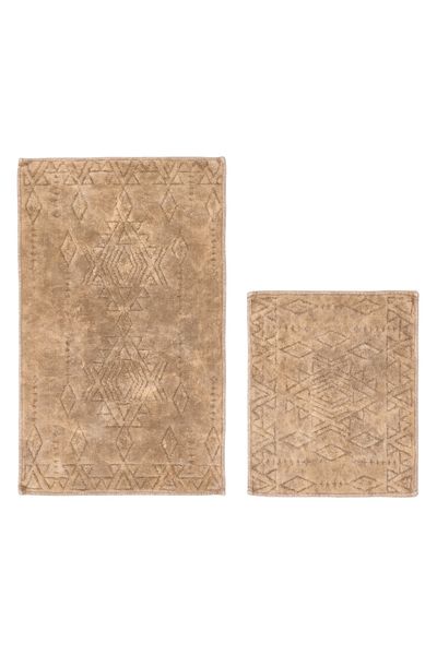 Dekoreko Σετ Τουαλέτας 2 τεμαχίων Crystal Cotton Antique ανοιχτό καφέ