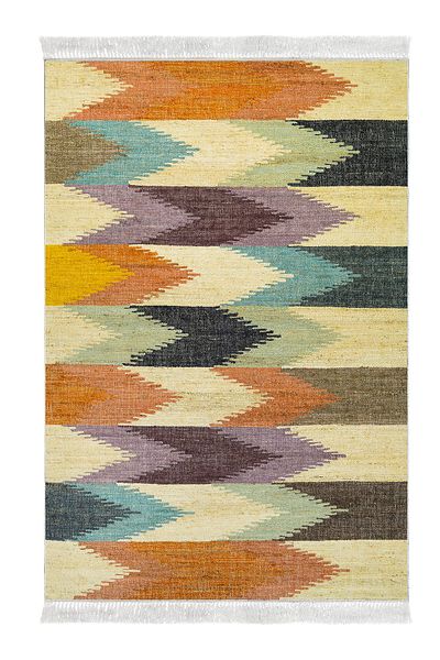 Dekoreko Non-Slip Base Djt 2 Piece Bath Mat Set Star Cotton Fringed Modern 629m Colorful
